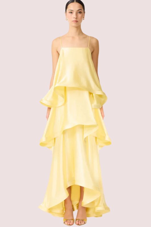 Elliatt Tilly Tiered Maxi Yellow Size 6