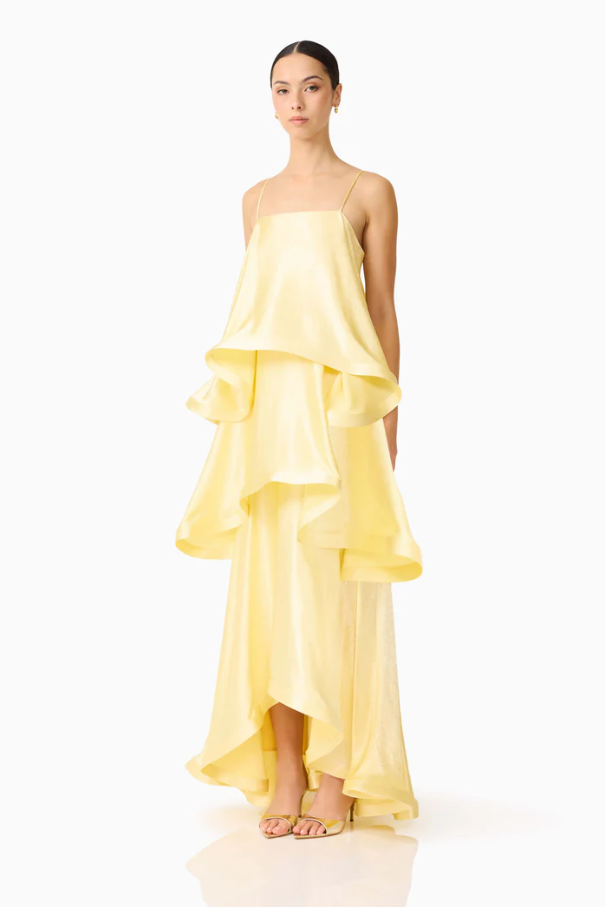Elliatt Tilly Tiered Maxi Yellow Size 6