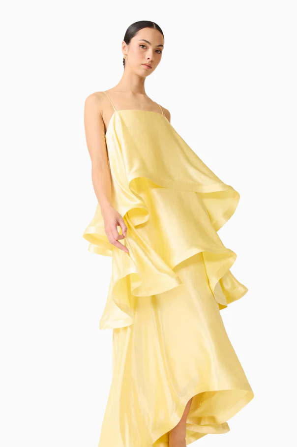 Elliatt Tilly Tiered Maxi Yellow Size 6