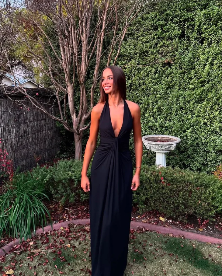 Bec & Bridge Tillie Drape Maxi Dress Black Size 6