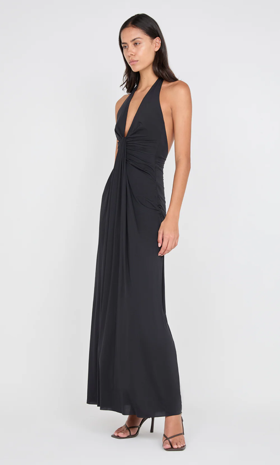 Bec & Bridge Tillie Drape Maxi Dress Black Size 6