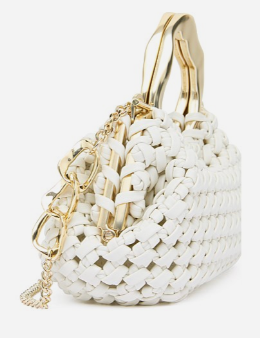 Aje Clutch Weave Bag White