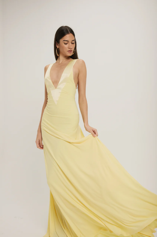 Ance Gria Rosa Gown Yellow Lemon Size 8