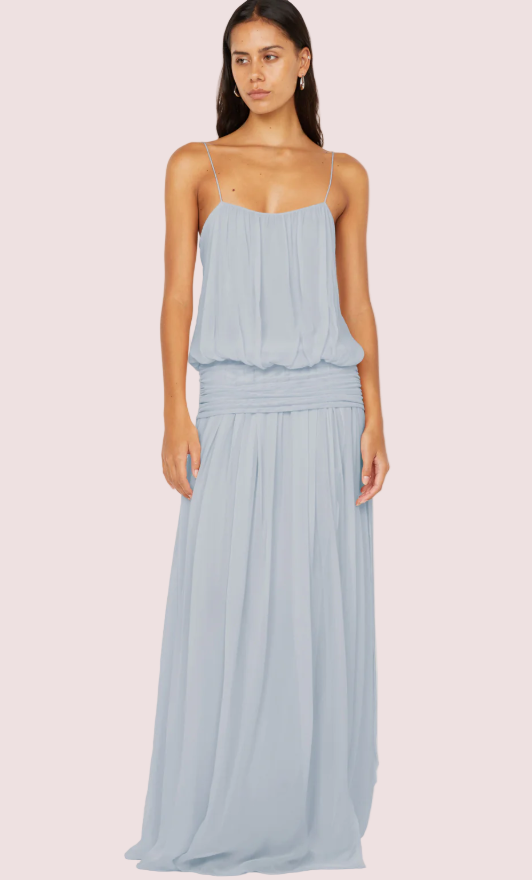 Bec & Bridge Camile Blouson Dress Cloud Blue Size 8 – lonedresshire
