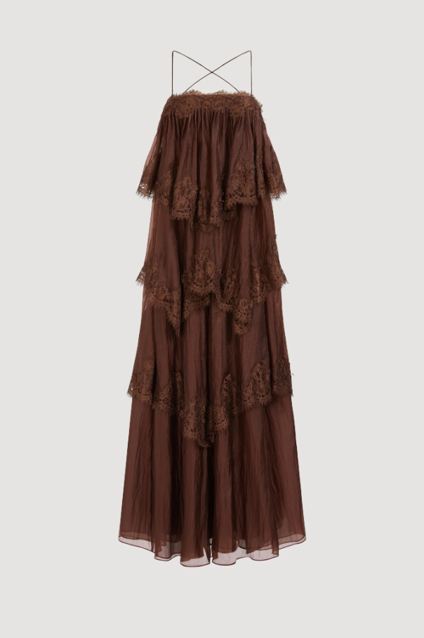 Aje Ophelia Gown Brown Size 8,10