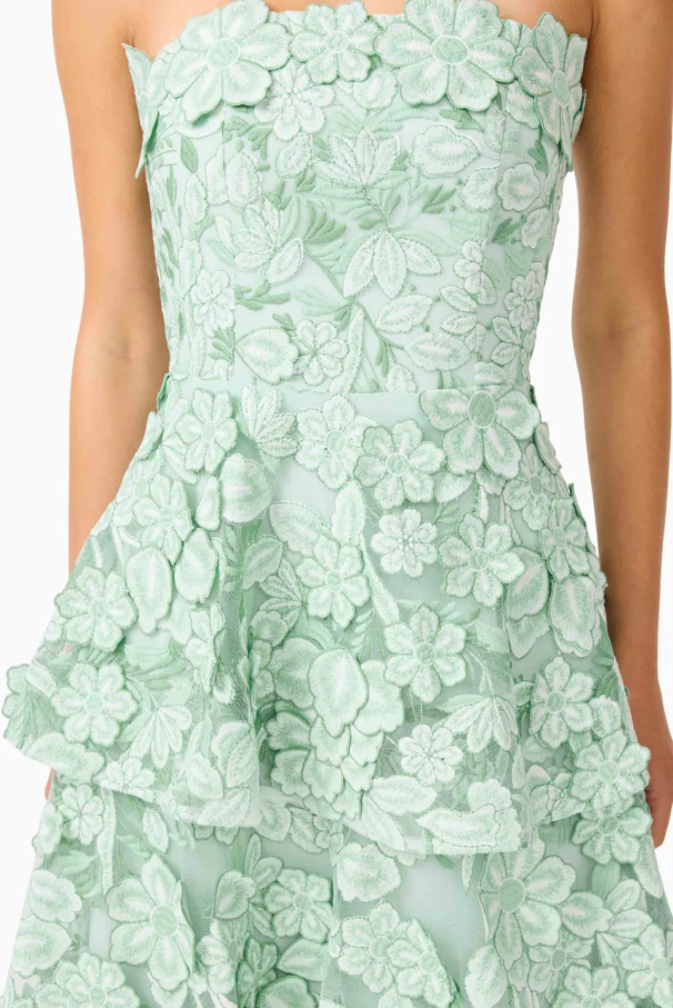 Elliatt Roseate Tiered Maxi Dress in Mint Green Size 10