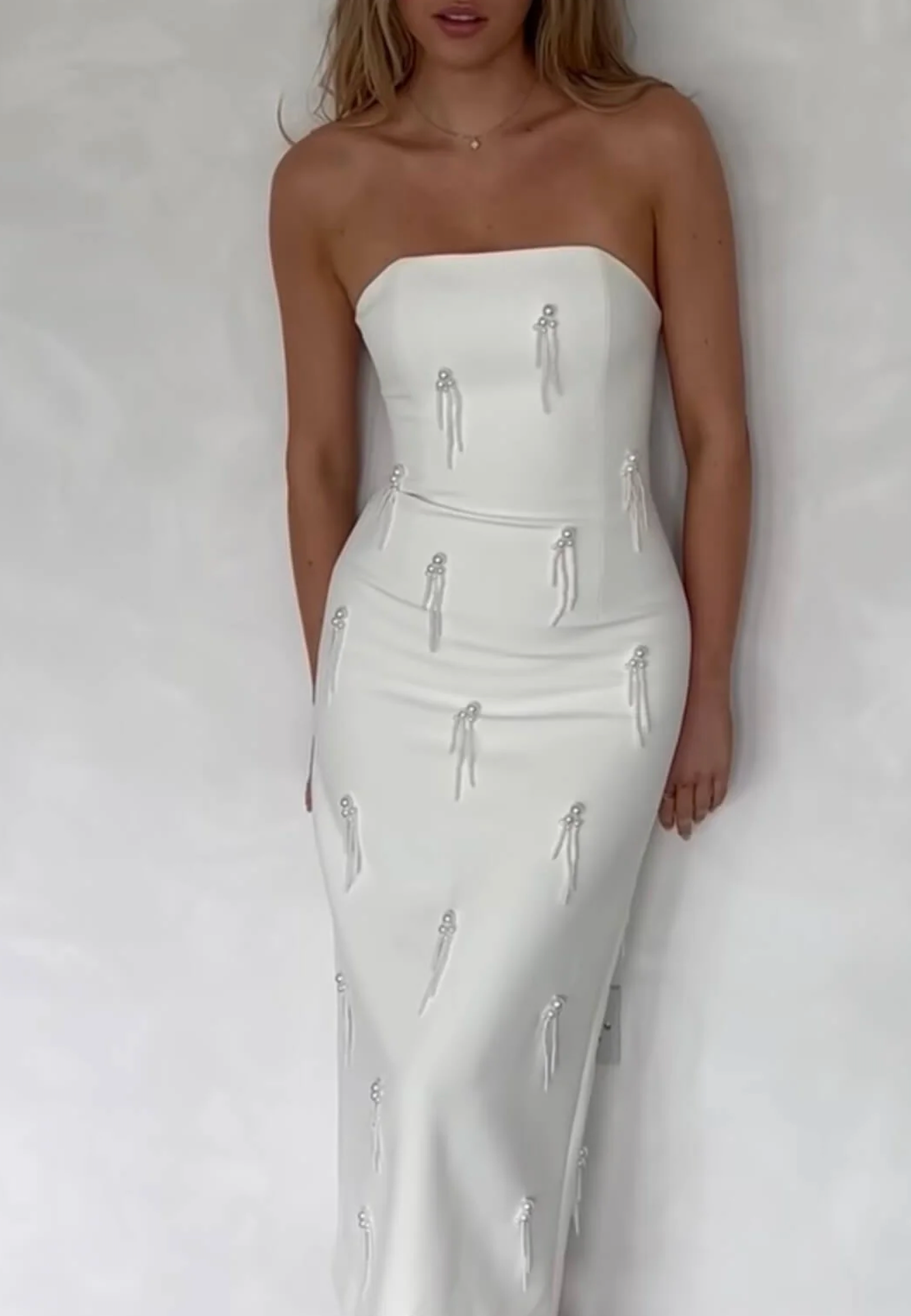 Odd Muse Embellished Midi Dress White Size 6