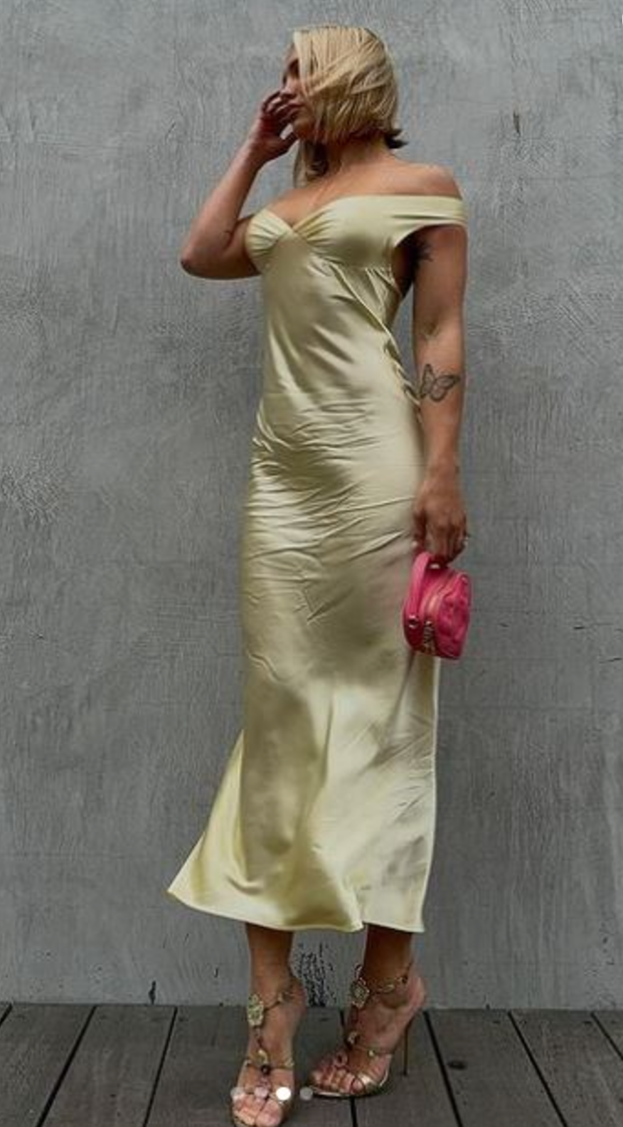 Natalie Rolt Bridget Dress Lemon Yellow Size 8