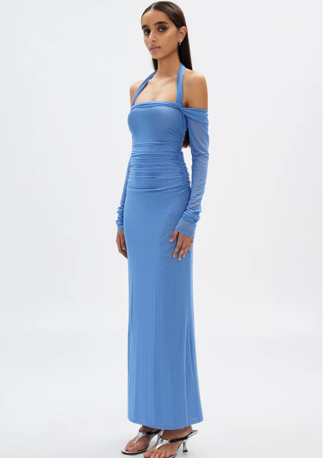 Misha Sonet Mesh Dress Cornflower Blue Size 10