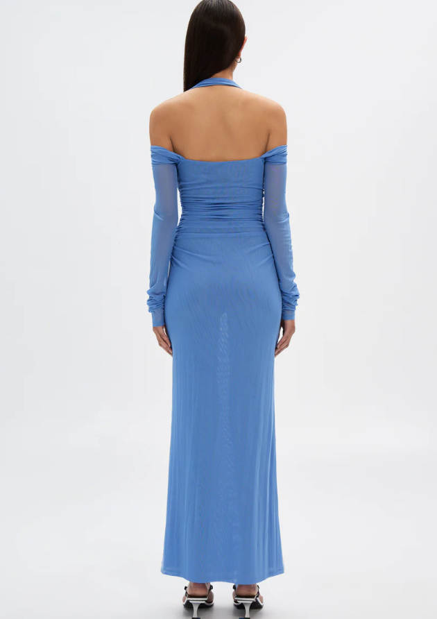 Misha Sonet Mesh Dress Cornflower Blue Size 10