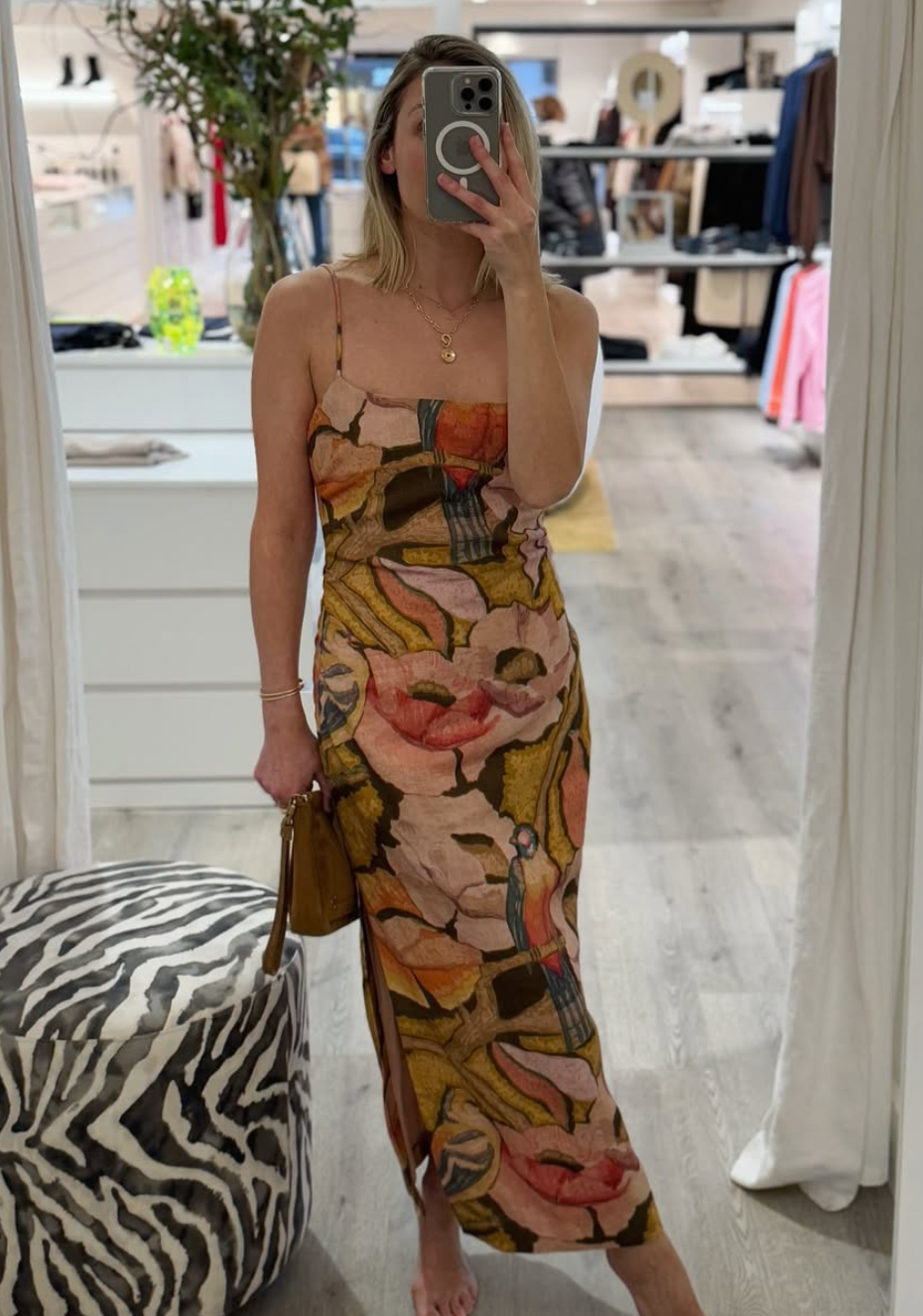 SIR The Label Talulah Column Dress Sanderling Floral Size 8/10