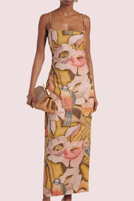 SIR The Label Talulah Column Dress Sanderling Floral Size 8,10