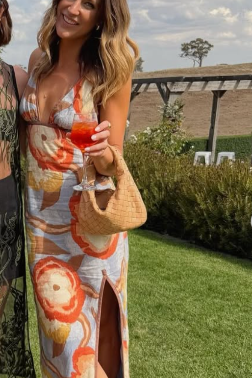 SIR The Label Avery V Neck Midi Dress Size 2 (8-10)
