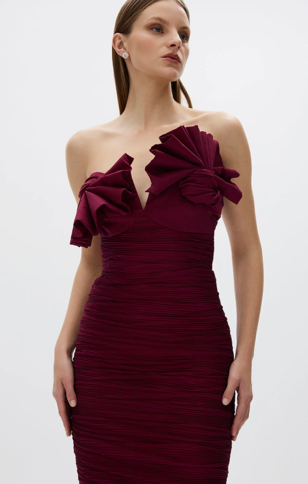 Rachel Gilbert Jensen Dress Merlot Size 8
