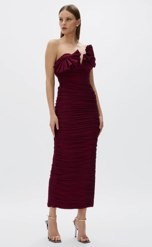 Rachel Gilbert Jensen Dress Merlot Size 8