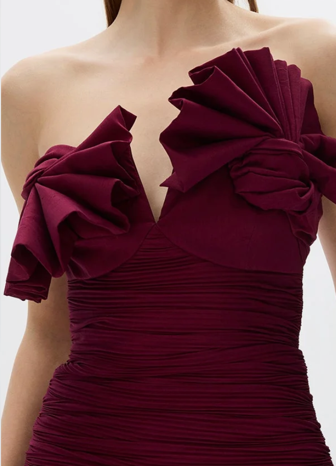 Rachel Gilbert Jensen Dress Merlot Size 8