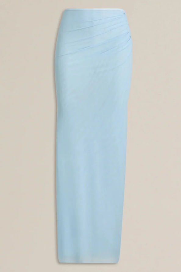 Scanlan Theodore Blue Mesh Drape Top & Skirt Blue Size 10