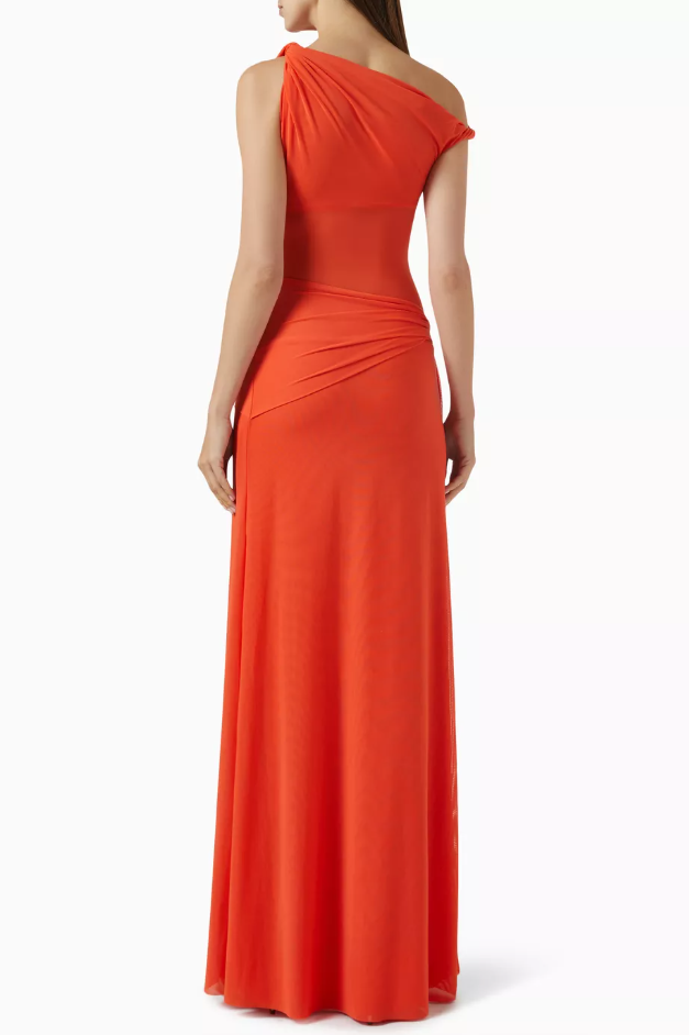 Misha Sisal Mesh Dress - Chilli Orange Size 10