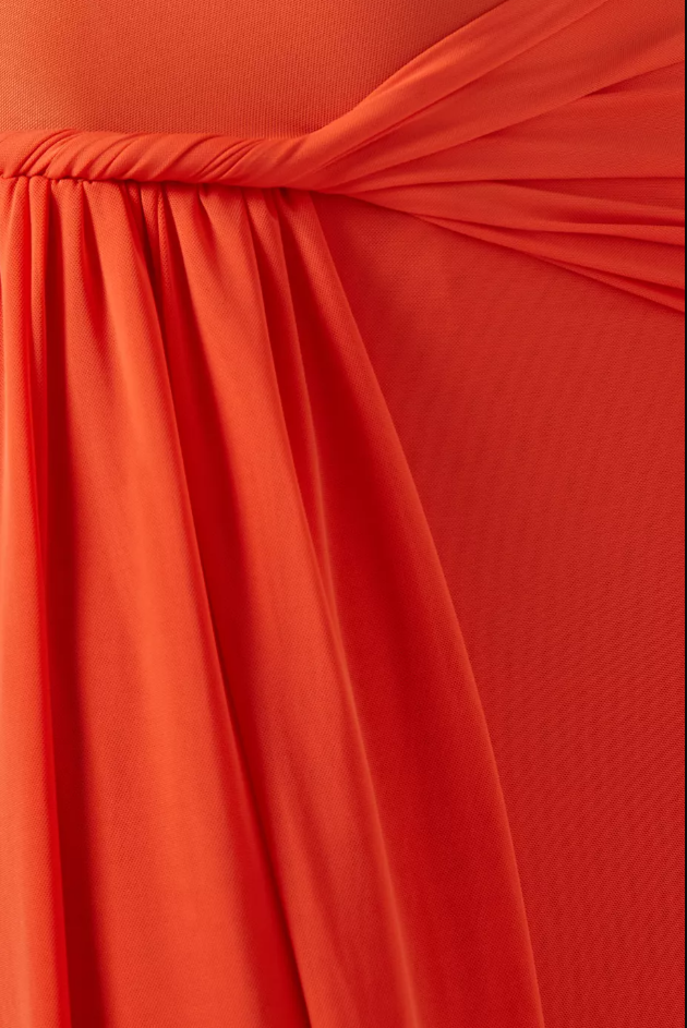 Misha Sisal Mesh Dress - Chilli Orange Size 10