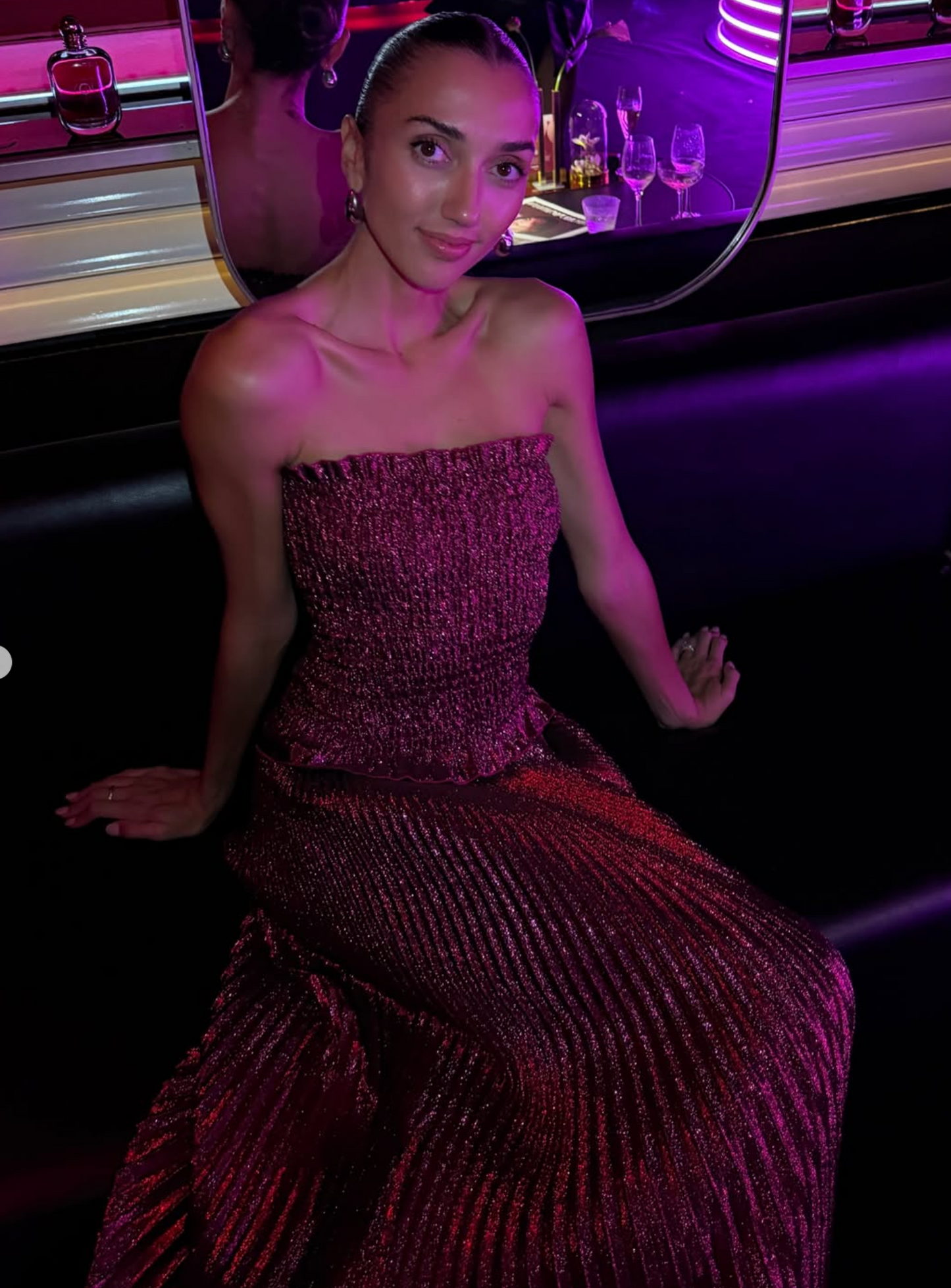 L'Idee Maya Gown Sangria Glitter Size 6,8,10,12,14