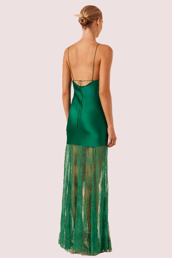 Shona Joy Elle Silk Lace Dress Green Size 10