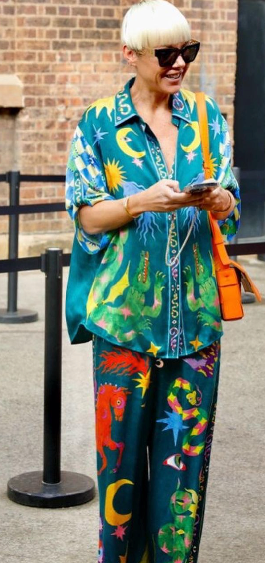 Alemais Guardian Silk Shirt and Pant Set Size 10,12