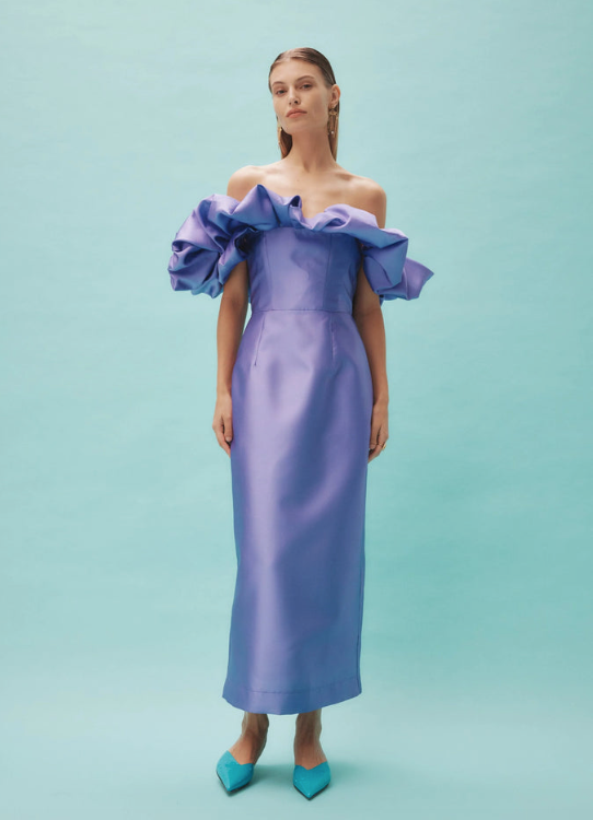 Alemais Suzi Off Shoulder Midi Dress Size 8
