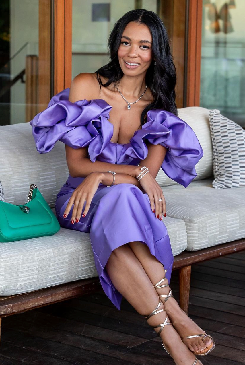 Alemais Suzi Off Shoulder Midi Dress Size 8