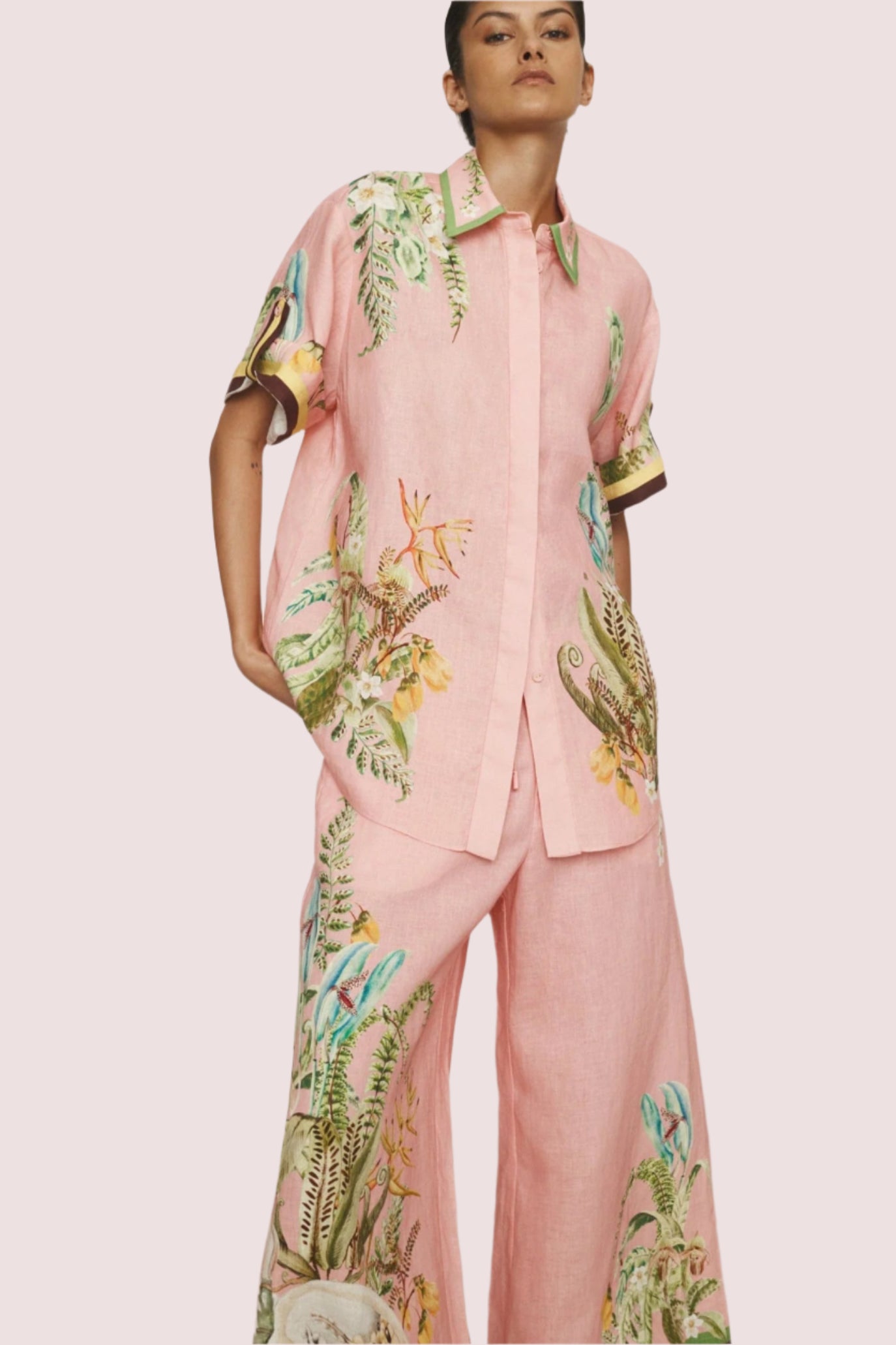 Alemais Papaya Shirt and Pant Set Size 10