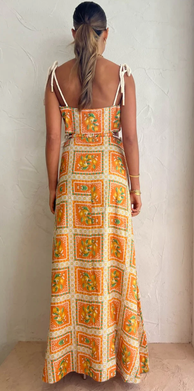 By Nicola Lemonade Tie Maxi Dress Size 10