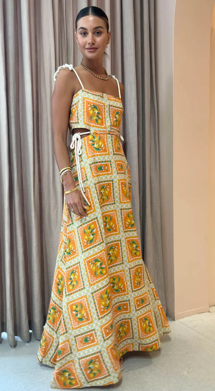 By Nicola Lemonade Tie Maxi Dress Size 10