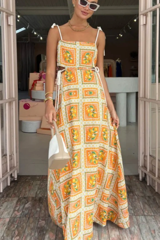By Nicola Lemonade Tie Maxi Dress Size 10