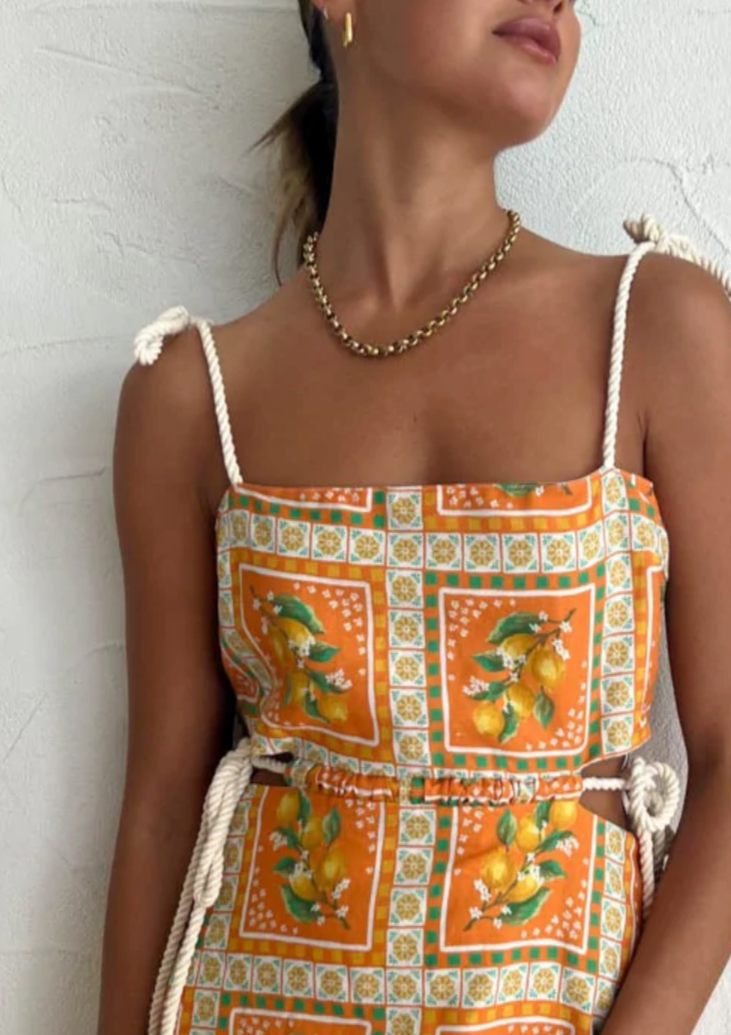 By Nicola Lemonade Tie Maxi Dress Size 10