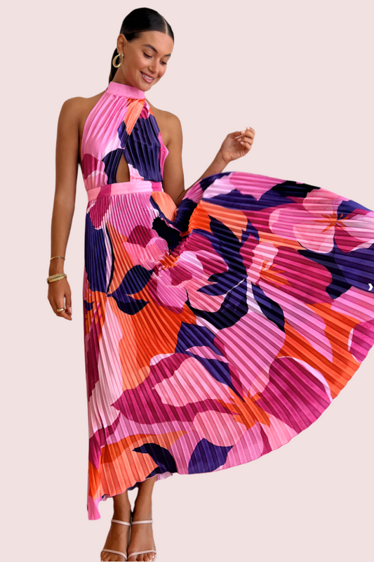 L'Idee Renaissance Gown in Capri Print Pink Size 8