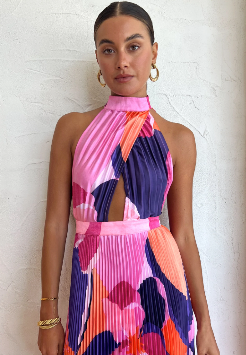 L'Idee Renaissance Gown in Capri Print Pink Size 8