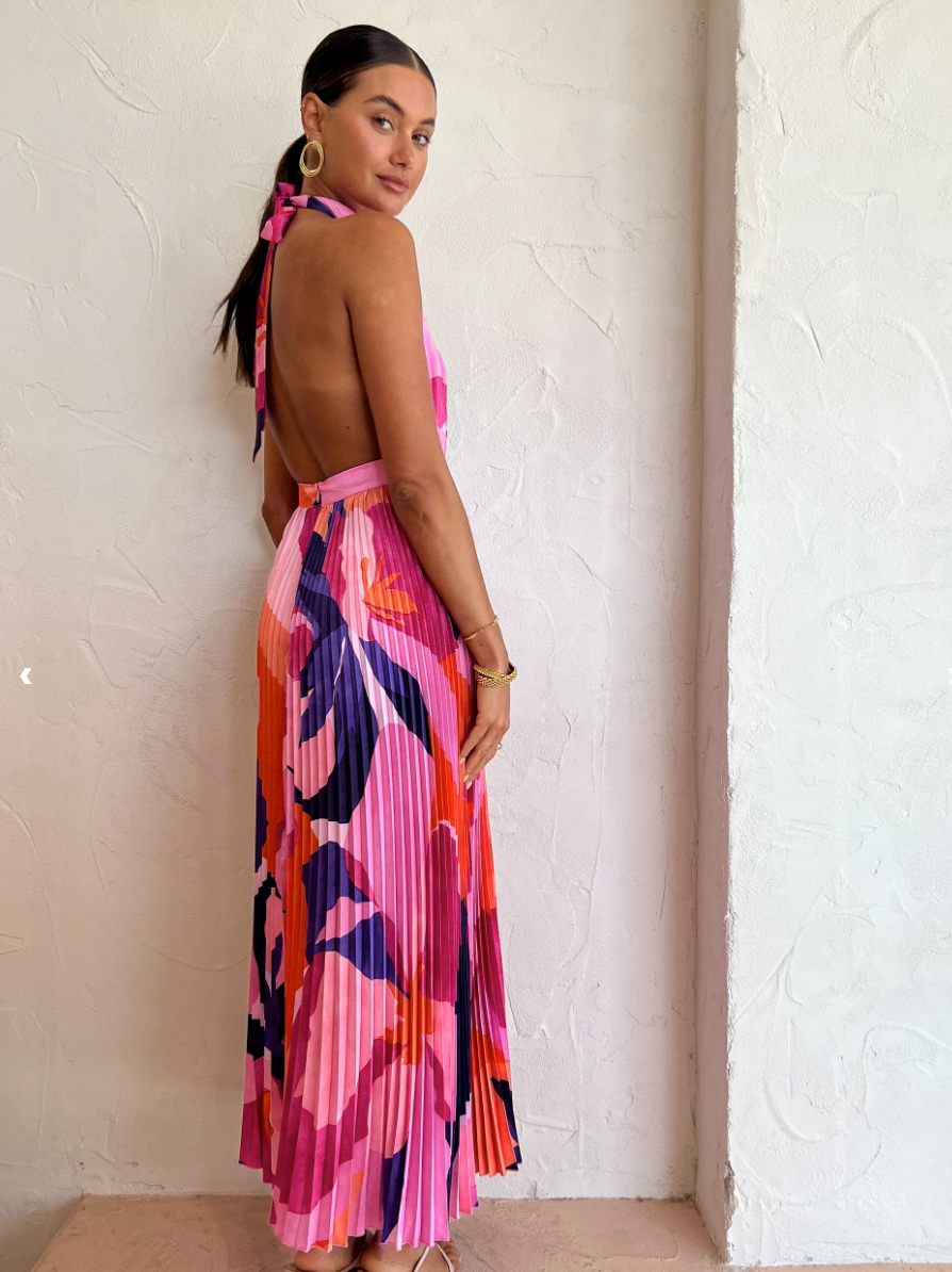 L'Idee Renaissance Gown in Capri Print Pink Size 8