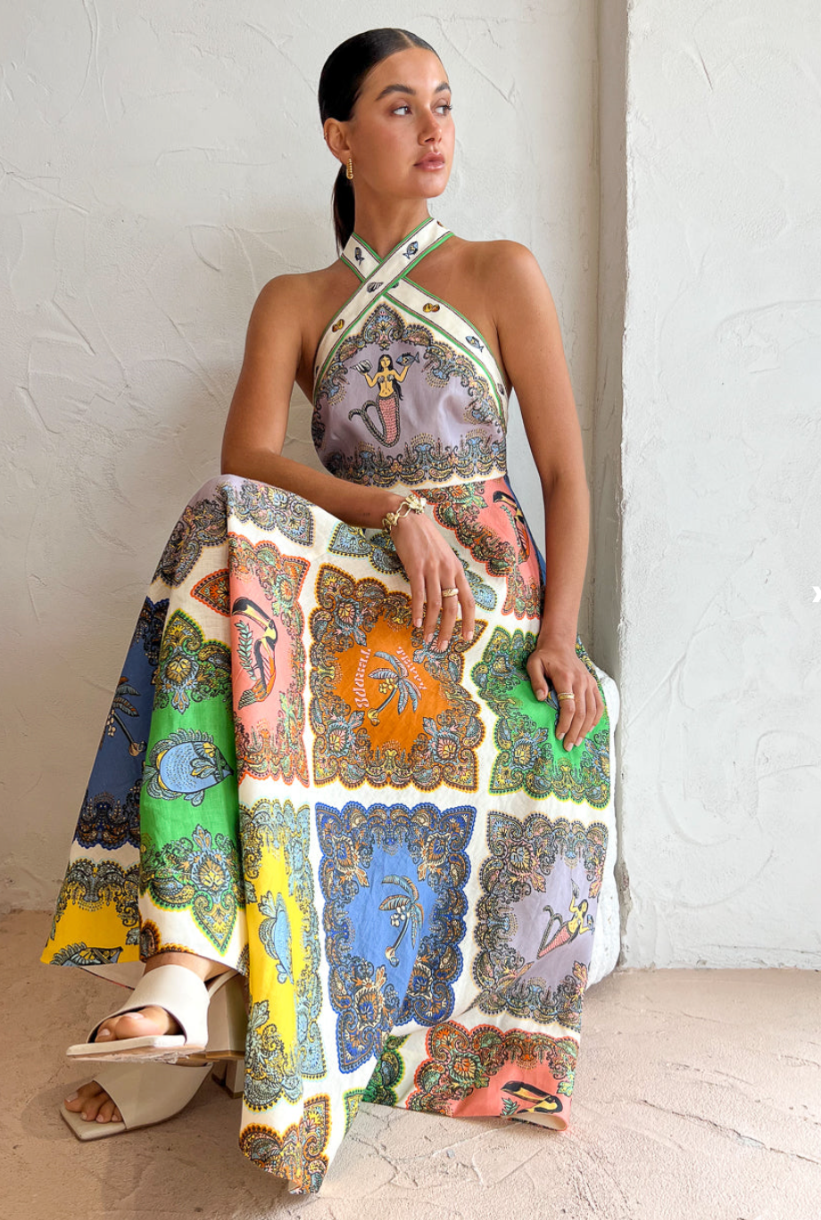 Alemais Trippy Troppo Halter Dress Size 8,12