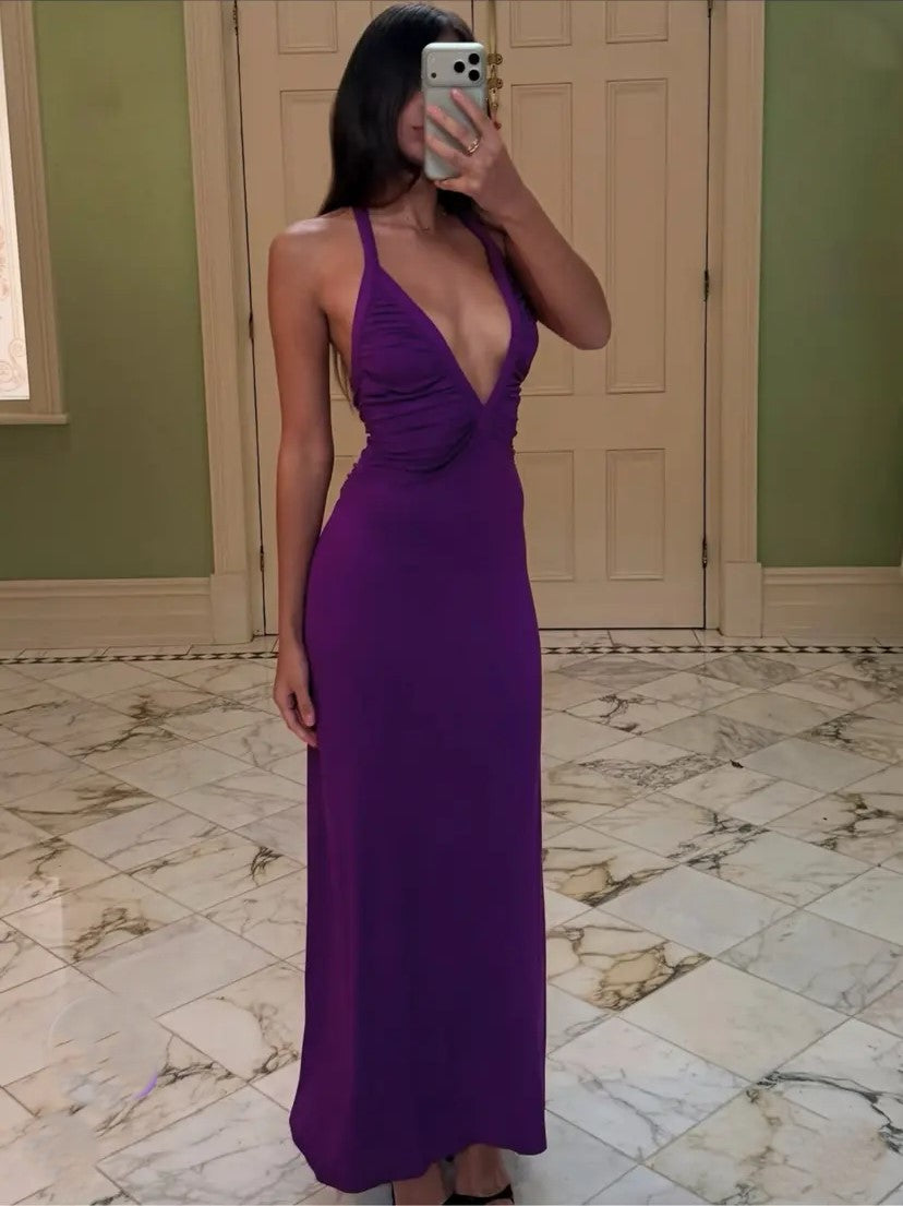 Solamusa Angelina Maxi Dress Uva Purple Size 8