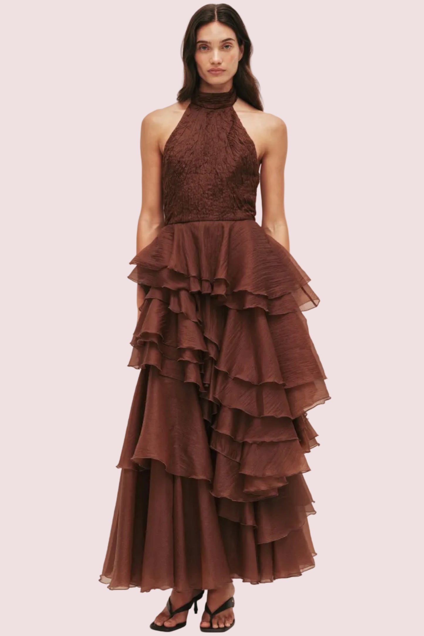 Aje Fayette Gown Chocolate Brown Size 8