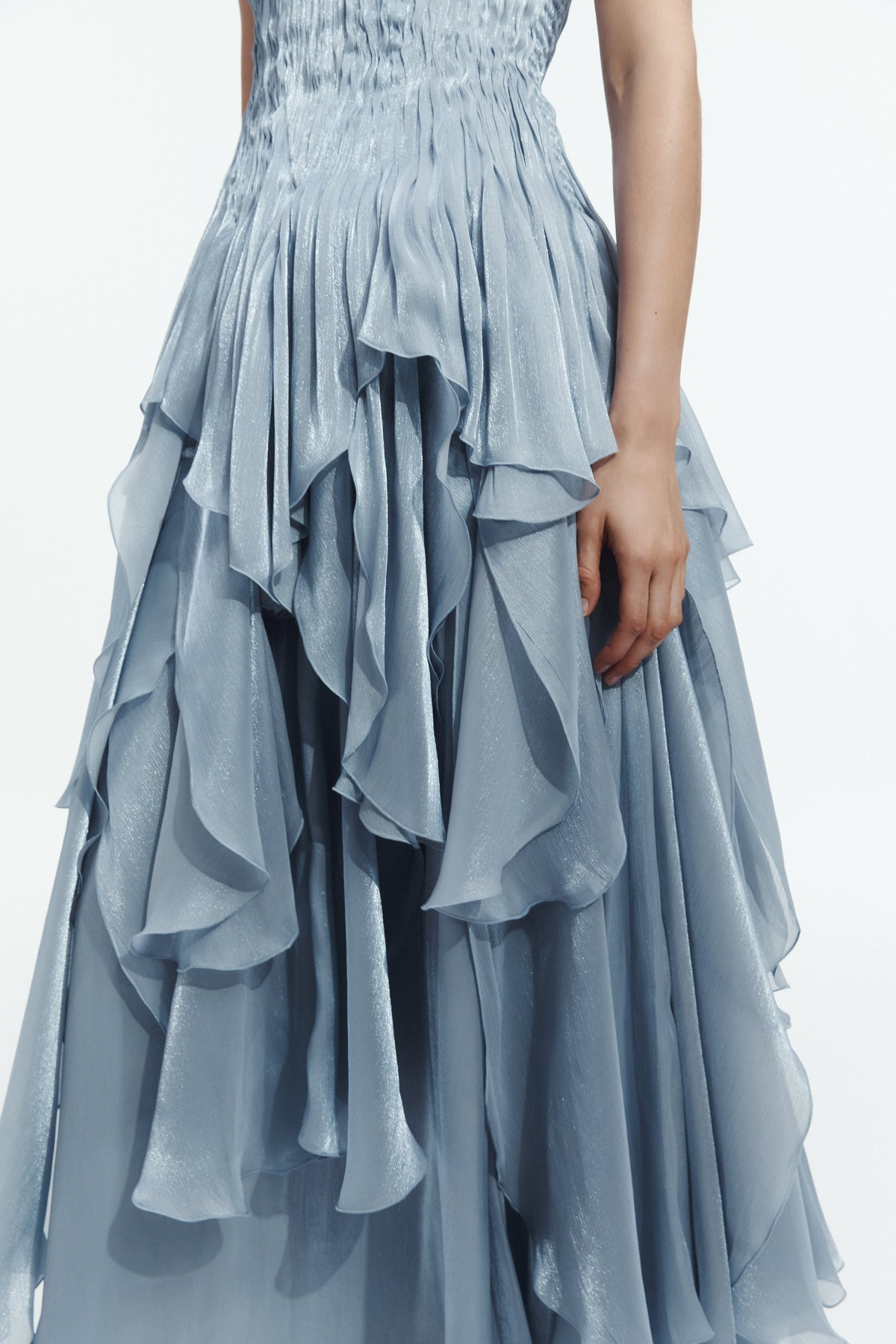 Aje Gleam Gown Metallic Blue Size 10