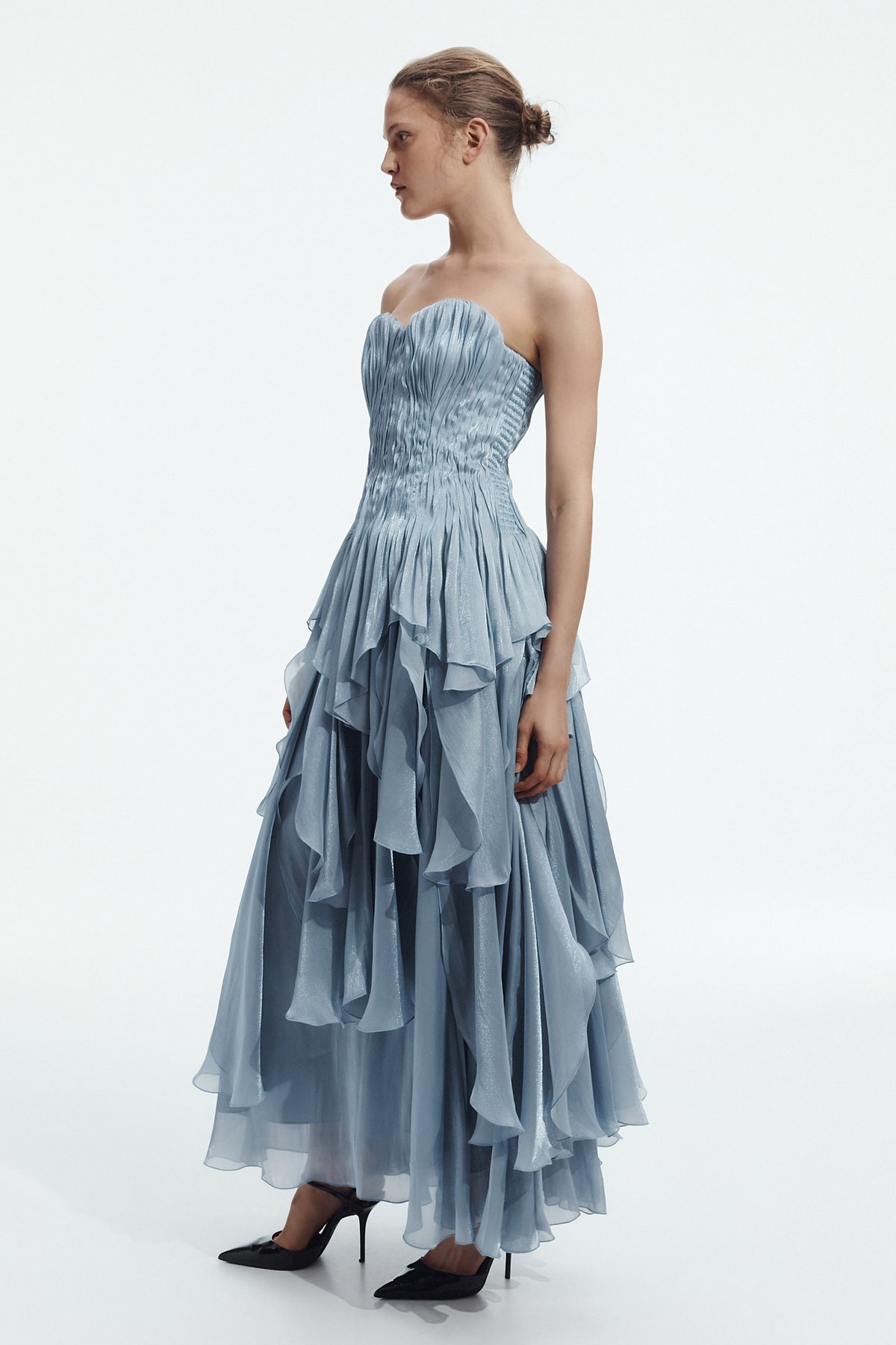 Aje Gleam Gown Metallic Blue Size 10