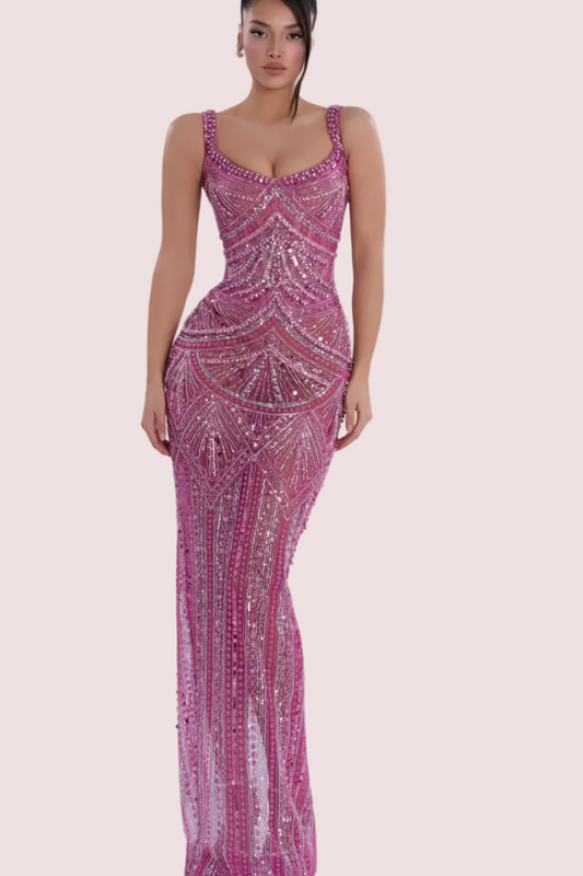 Albina Dyla Blush Gown Hire