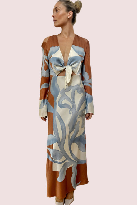 Sorrento Scarf Maxi Dress Scarpia Print Size 8