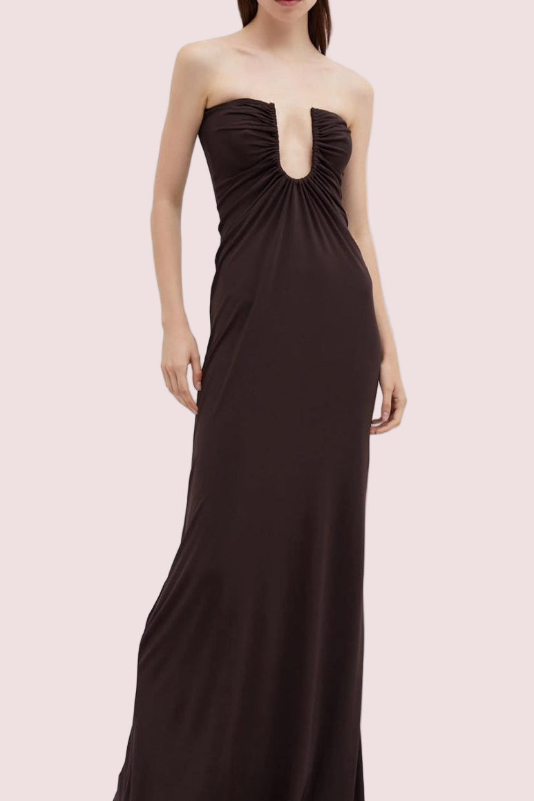 Christopher Esber Arched Palm Dress Brown Size 6