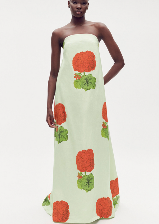 Posie Geranium Print Gown Size 6