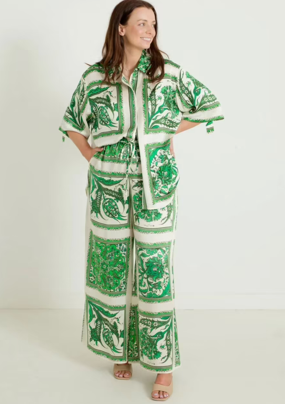 Lucille Lounge Shirt and Pants Silk Set Size 6