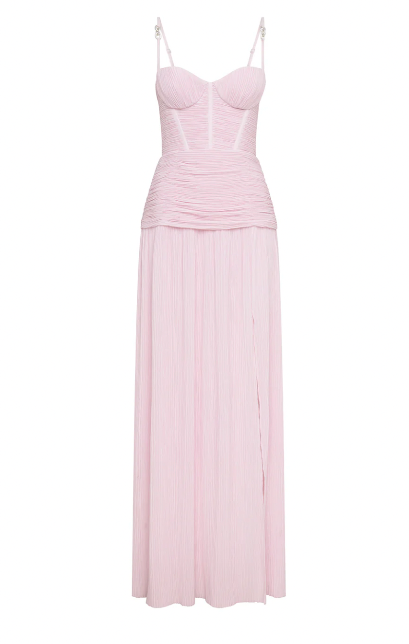 Double Time Pleat Dress Pink Size 8,10,12