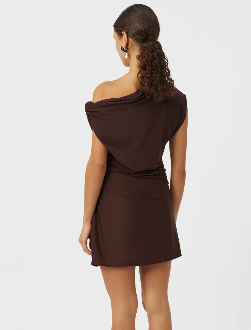 Annalise Mini Dress Chocolate Brown Size 8