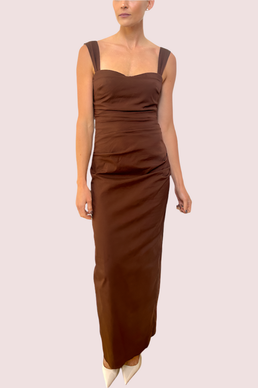 SIR The Label Dahlia Balconette Gown Chocolate Brown Size 8,10