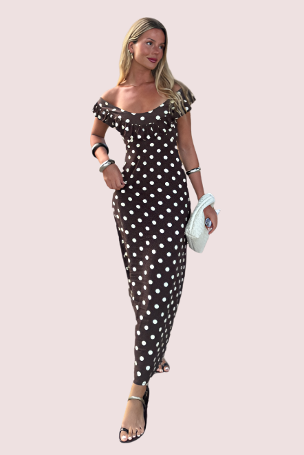 Design by Si Luna Dress - Brown/White Size XS/S, M/L